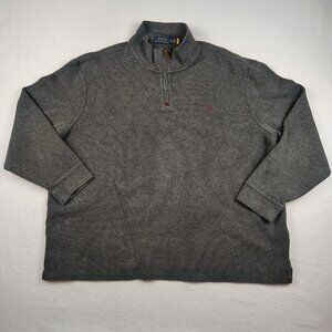 Polo Ralph Lauren Pullover Sweater Mens 2XL Gray 1/4 Zip